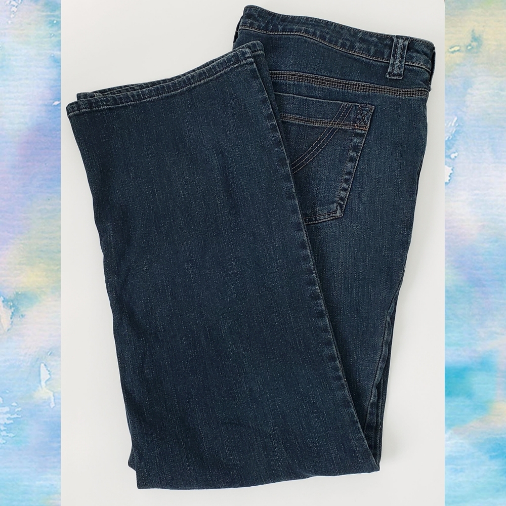 Lane Bryant Dark Whiskered Jean, 18 Average